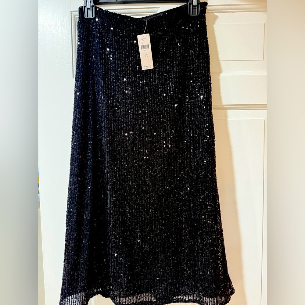 Anthropologie NWT Sequin midi skirt